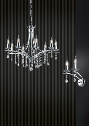 Lampadario da Interno  E14 in Metallo Cromo