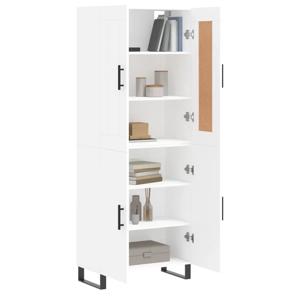Credenza | Madia | Buffet da pranzo | Armadio da pranzo Bianca 69,5x34x180 cm in Legno Multistrato