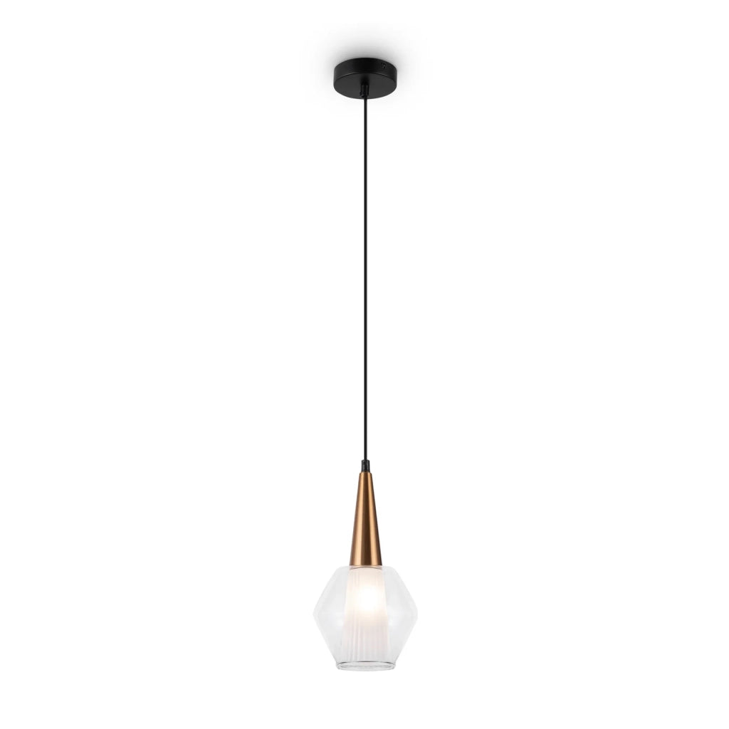 Maytoni lampada a sospensione moderna Copita 1 luce E14 oro metallo vetro