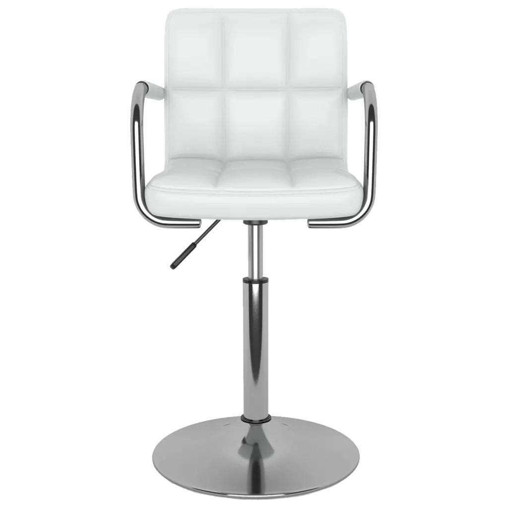 Sedie da Pranzo Girevoli 6 pz Bianche in Similpelle 3087896
