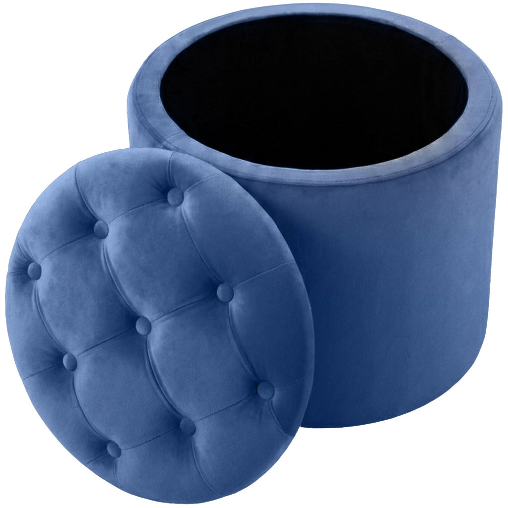 Pouf Contenitore Pantin In Velluto blu