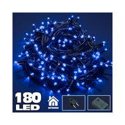 Trade Shop - Catena Luminosa 180 Luci Led Lucciole Blu Con Controller 8 Funzioni Interno -