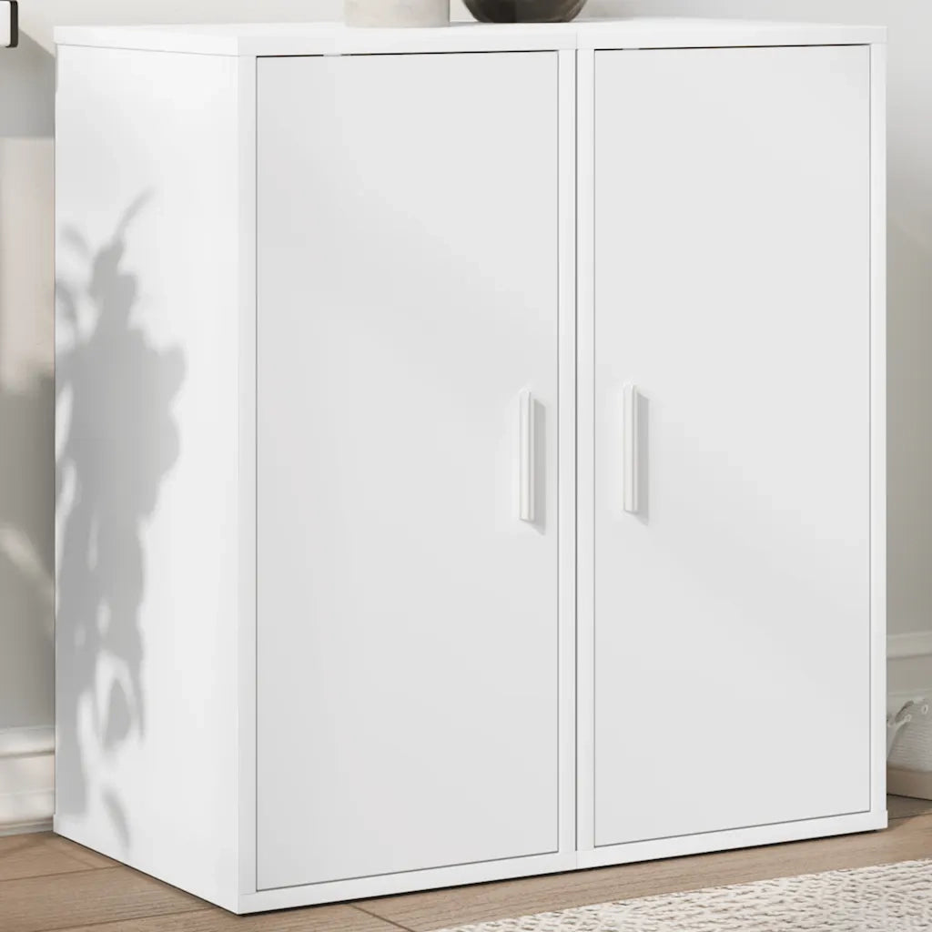 Scarpiere 2 pz-Set di 2 Scaffale per scarpe Bianche 32x35x70 cm in Legno Multistrato