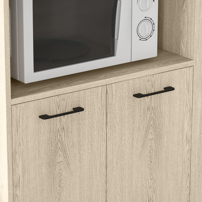 Carrello da Cucina con Ripiano 2 Ante 75x40x80,5 cm in Truciolato Rovere e Nero