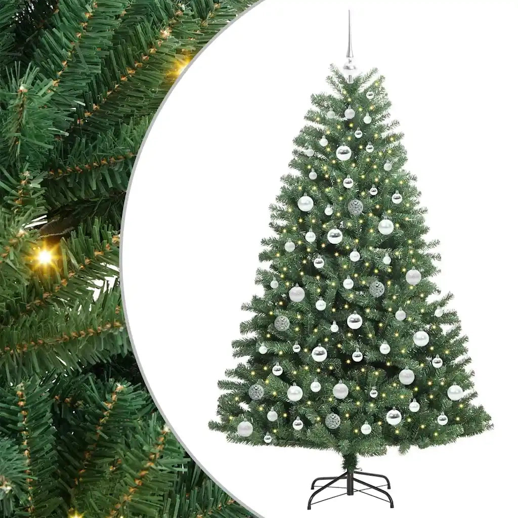 Albero di Natale Artificiale con Rami Pieghevoli Verde 180 cm 3395492
