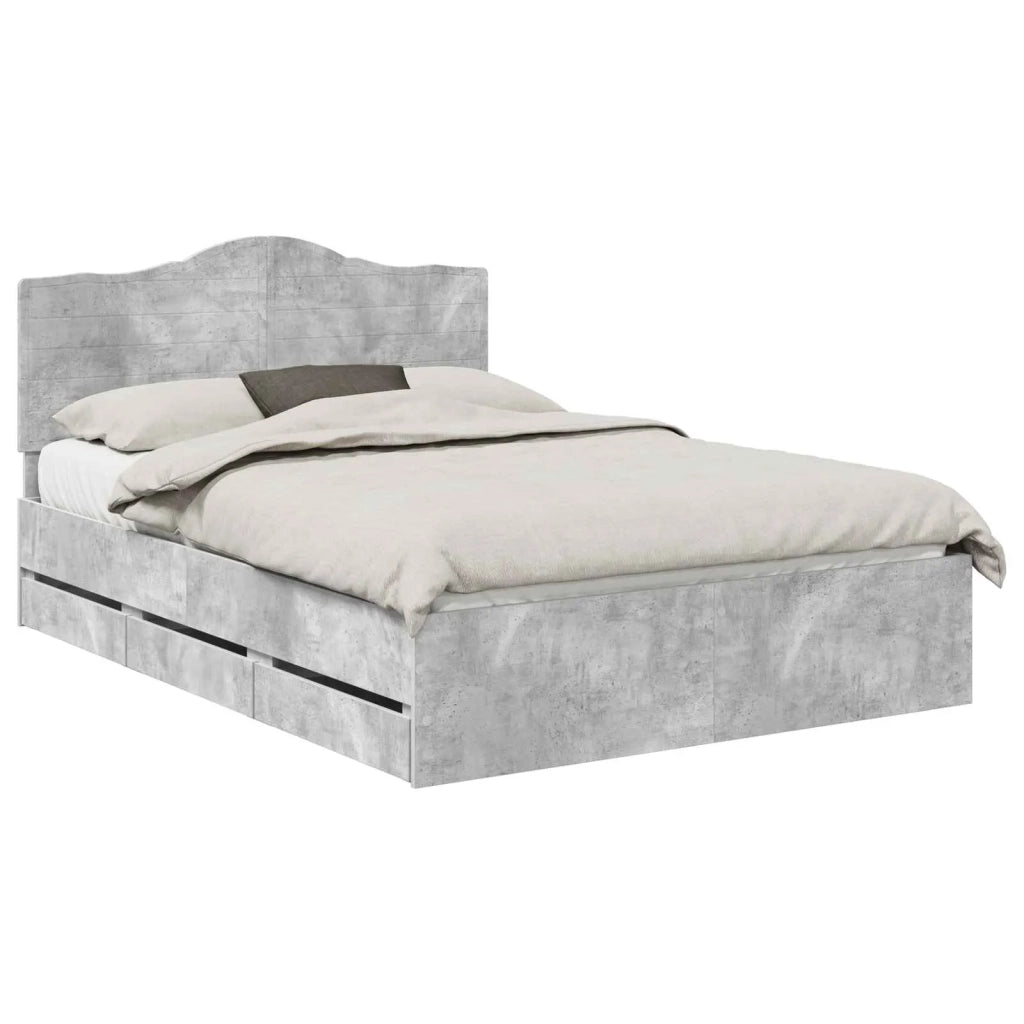 Struttura del letto con cassetto Grigio Cemento 140 x 190 cm 3413418