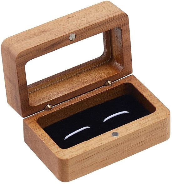 Cassetto in legno con vetrina trasparente e coperchio pieghevole, contenitore per accessori, scatola per regali, scatola per oggetti da esposizione