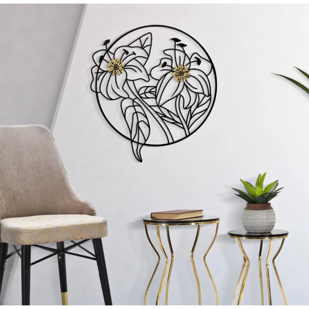 Decorazione in Metallo 3D VKH34, Nero, Metallo, 63x2x69 cm