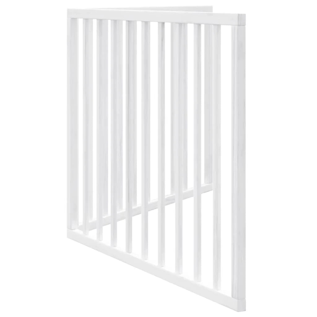 Cancelletto di sicurezza pieghevole per cani 2 pannelli 160 cm legno di pioppo bianco 02_0023034