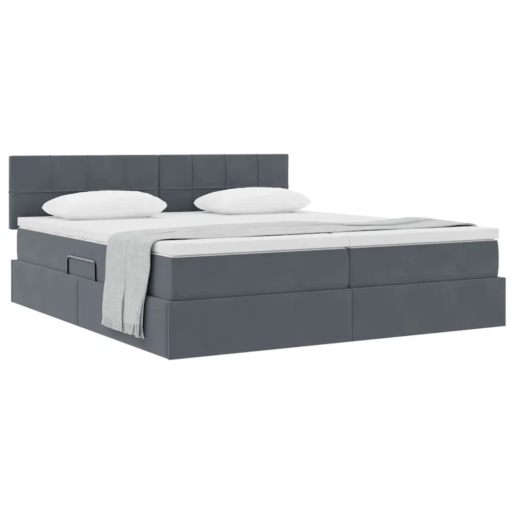 Letto con Contenitore con materasso Grigio scuro 90 x 200 cm