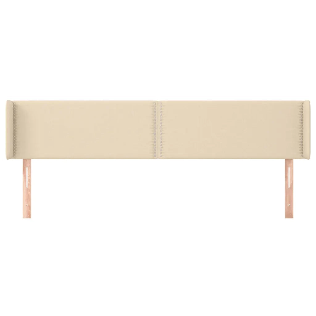 Testiera | Testata ad Orecchio Crema 183x16x78/88 cm in Tessuto