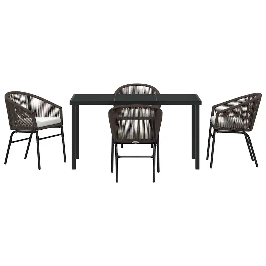 Set da Pranzo per Giardino 5 pcs Marrone 3379354