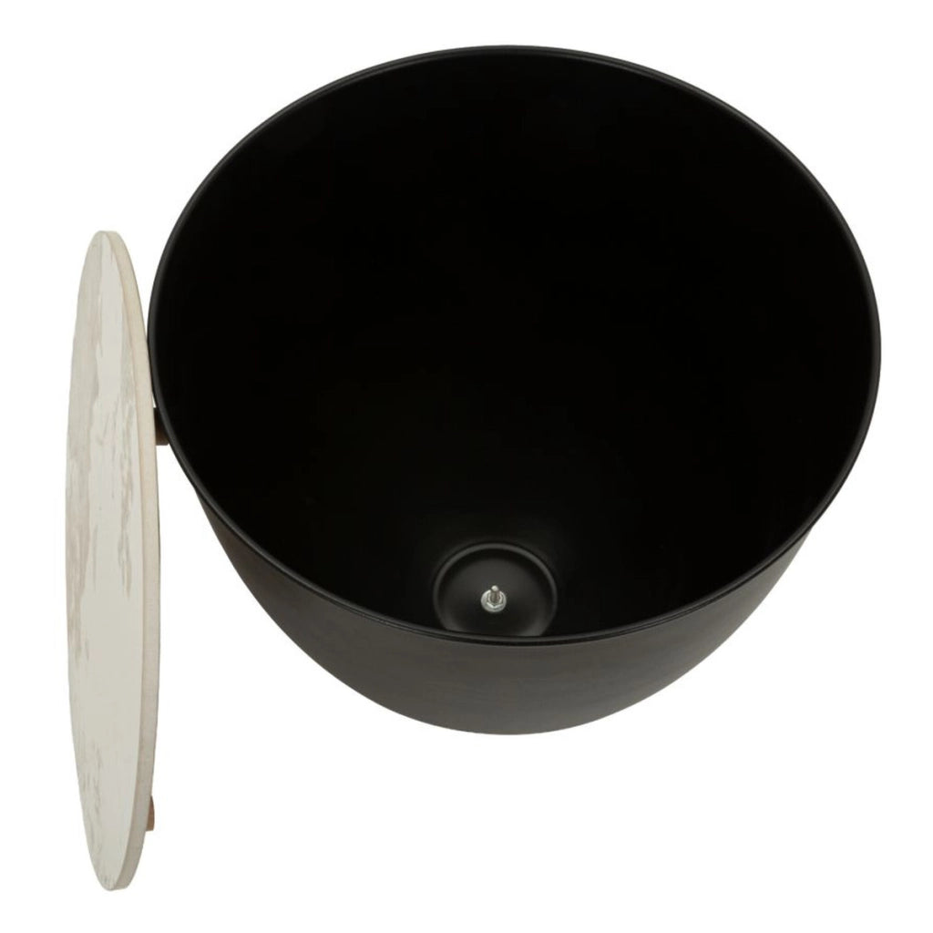 Tavolino Glam in metallo e ceramica effetto marmo