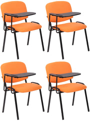 Set di 4 sedie Ken in tessuto con tavolo pieghevole arancione