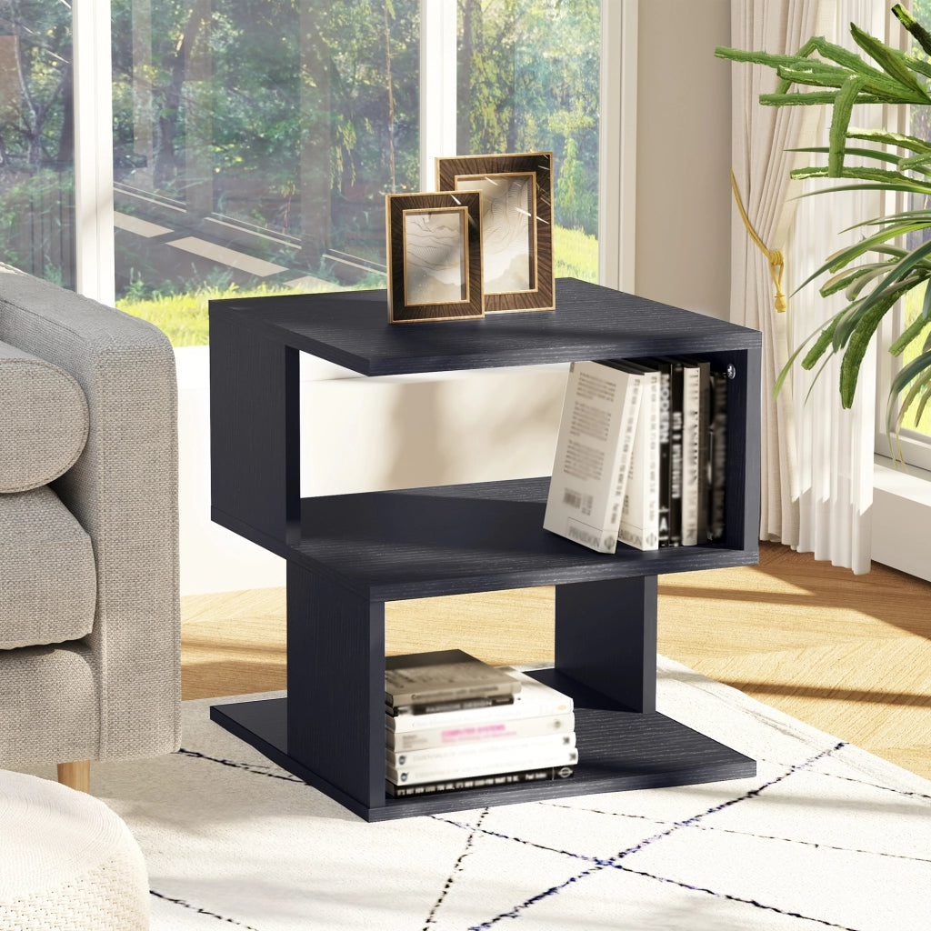 Tavolino da salotto 3 livelli ¨C Zephmum ¨C 40x40x43 cm nero