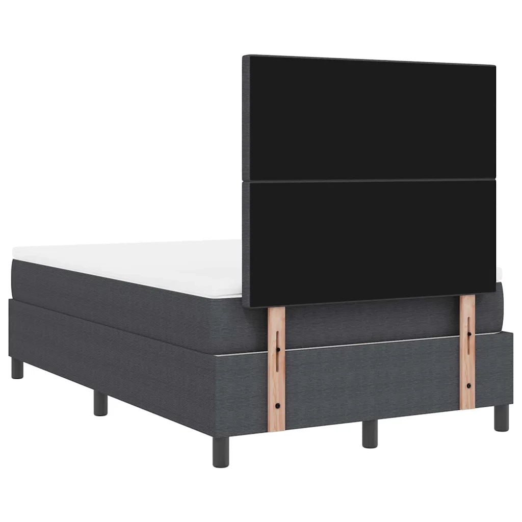 Letto a molle con testiera Grigio Scuro e Bianco 120 x 200 cm 3337552
