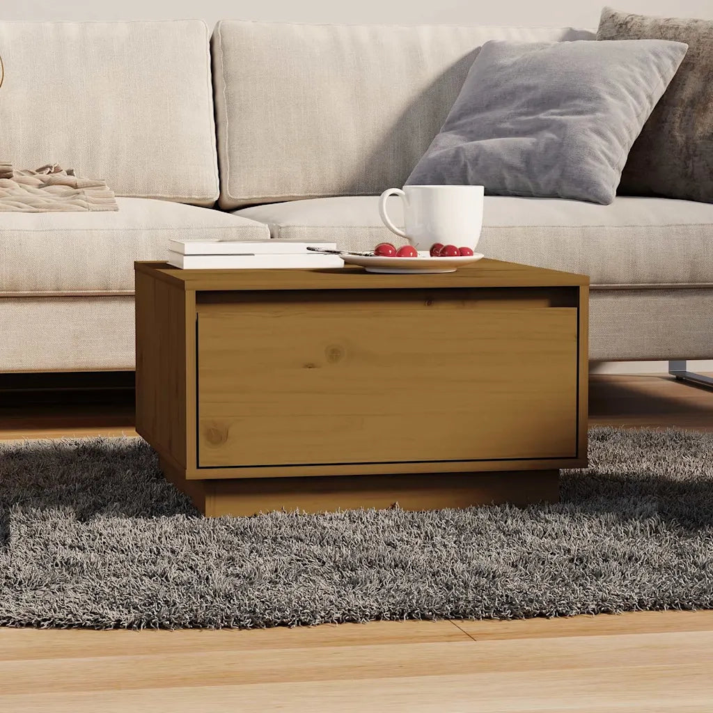 Tavolino da Salotto ambra 55x56x32 cm in Legno Massello di Pino 813408