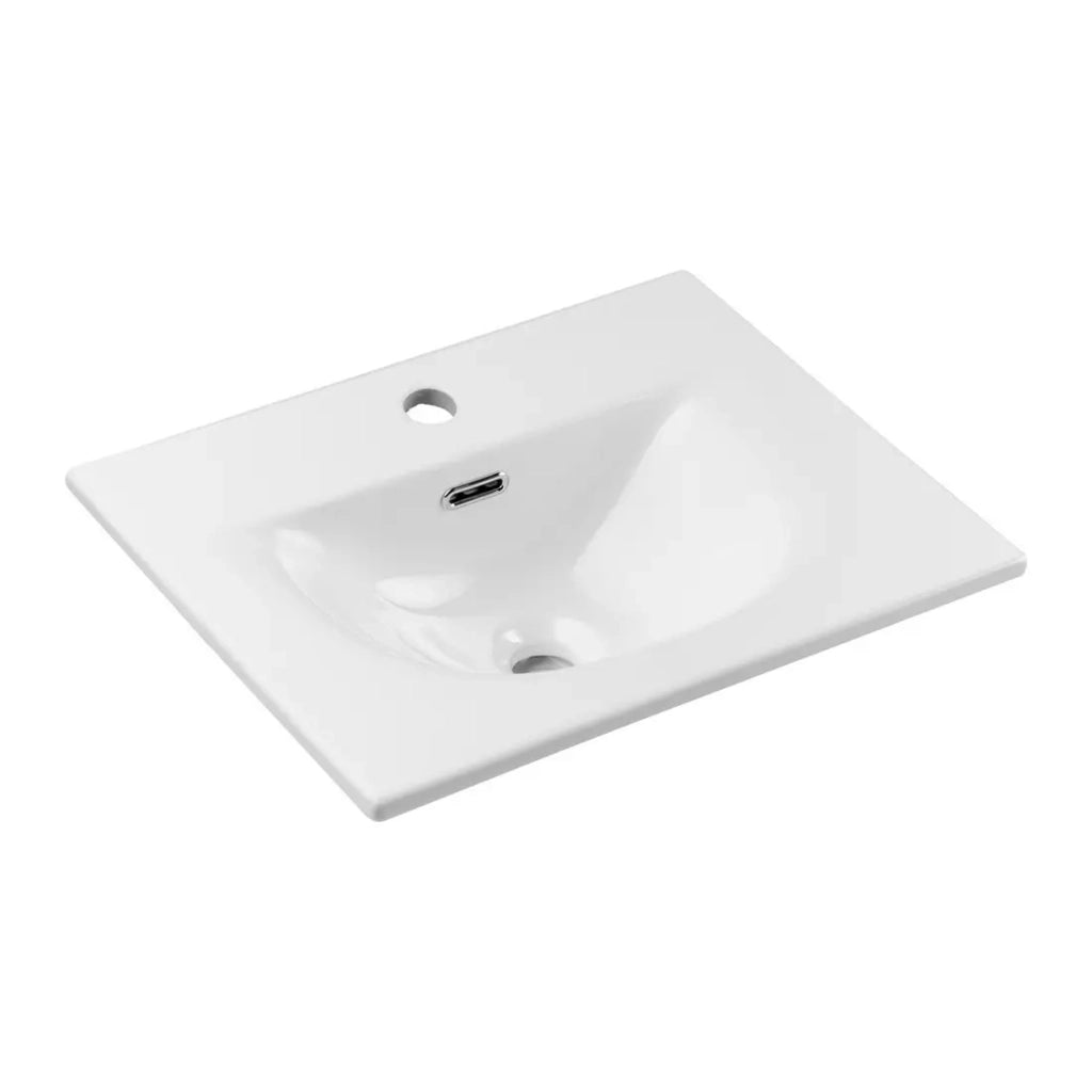 Lavabo da incasso VELOA 50 cm in ceramica bianca lucida