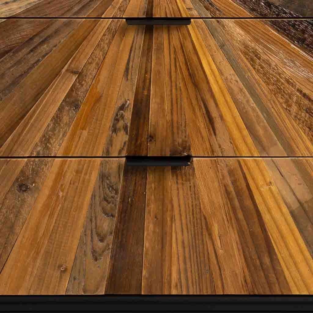 Cassettiera in legno di recupero nero con 5 cassetti, 42x36,5x105h cm