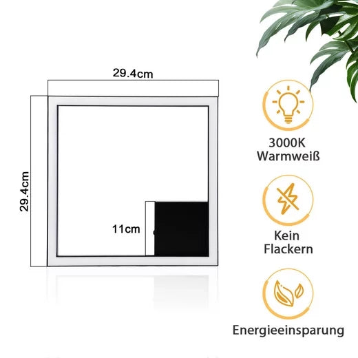 ZMH Lampada da soffitto plafoniera LED quadrata nera 3000K moderna per soggiorno corridoio cucina