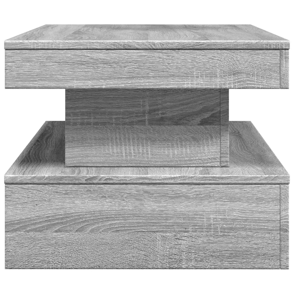 Tavolino da Soggiorno con Luci LED Grigio Sonoma 90x50x40 cm 839852