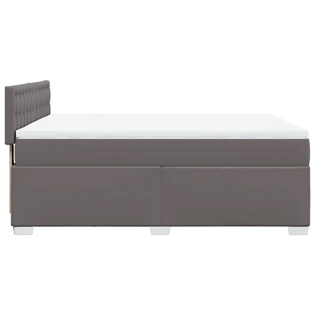 vidaXL Giroletto a Molle con Materasso Grigio 140x190 cm in Similpelle