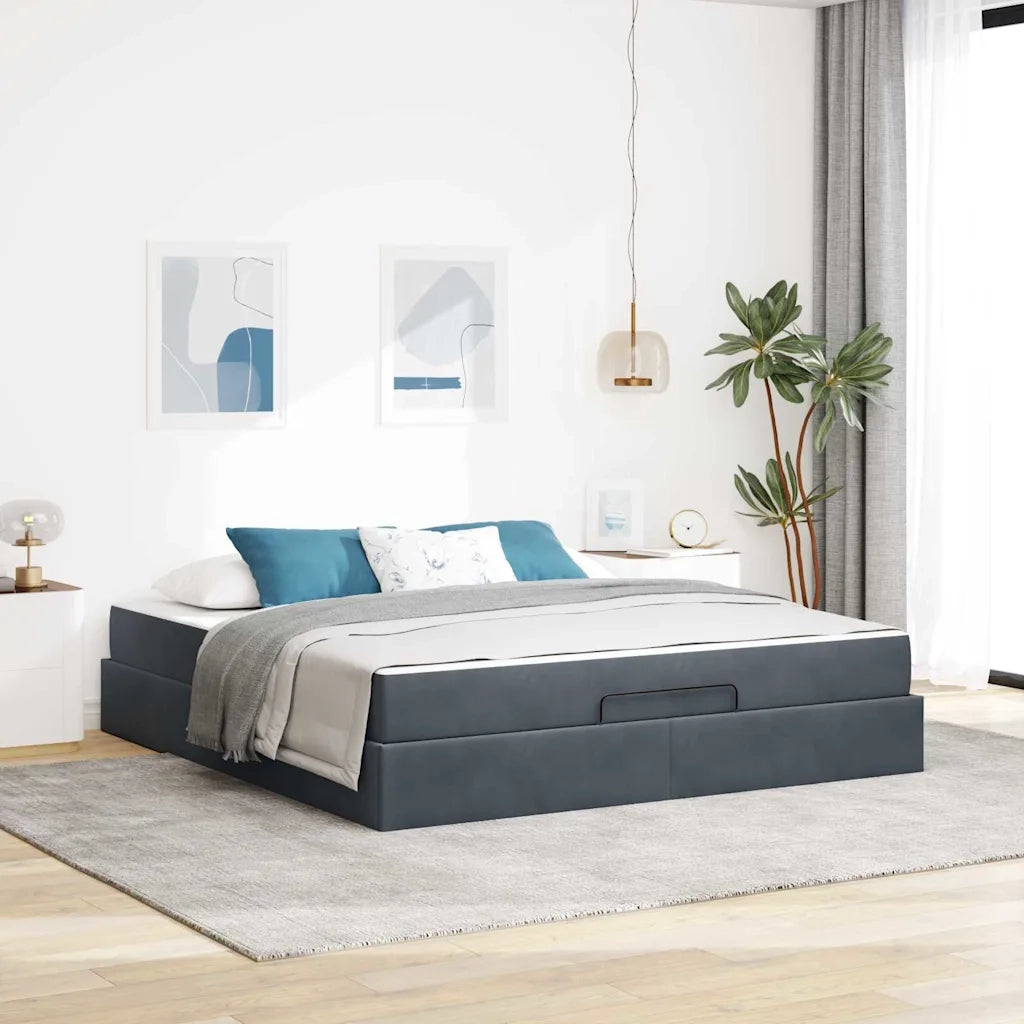 Struttura letto con materasso 2 pcs Grigio Sfumato Velluto 3399577