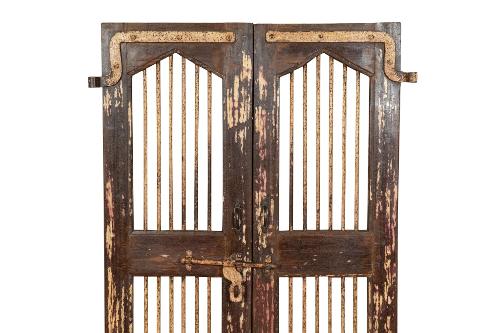 Biscottini Porta portone in legno massello e ferro da interno o da esterno vecchia e antica medievale
