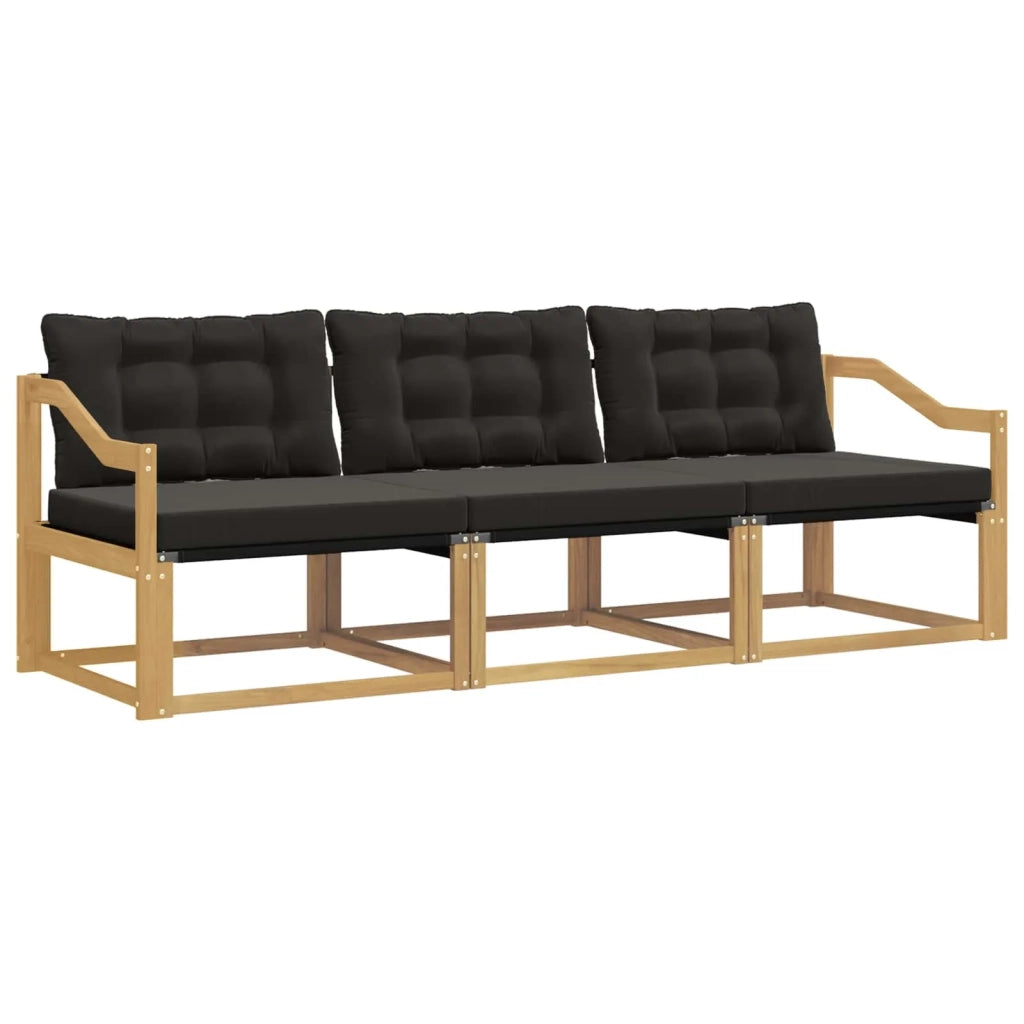 Set di divani da esterno 3 pz Bianco e Nero 3388382