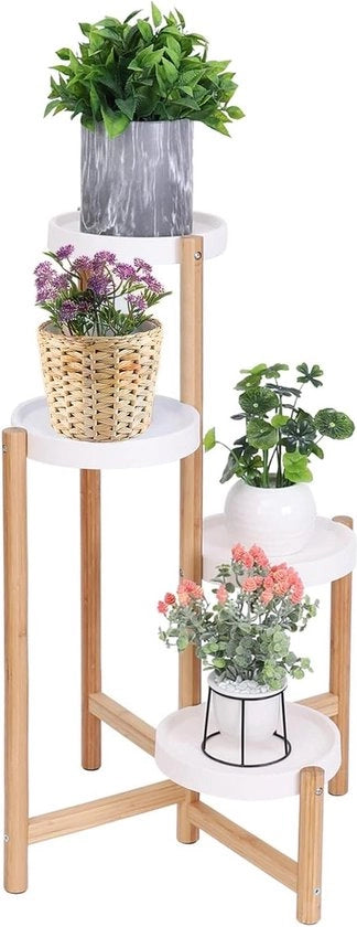 Standarizzazione quadrilunga per piante angolari per interni - pannello di esposizione per piante in bambù con vaso - sostegno per alta stazione di fiori - ripiano per decorazione di interni