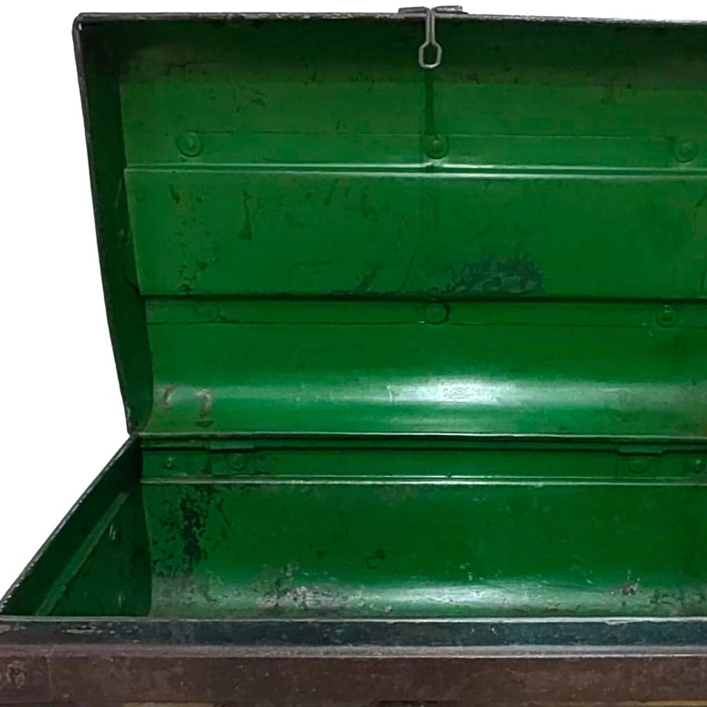 Valigia artigianale in metallo, 67x37x25h cm