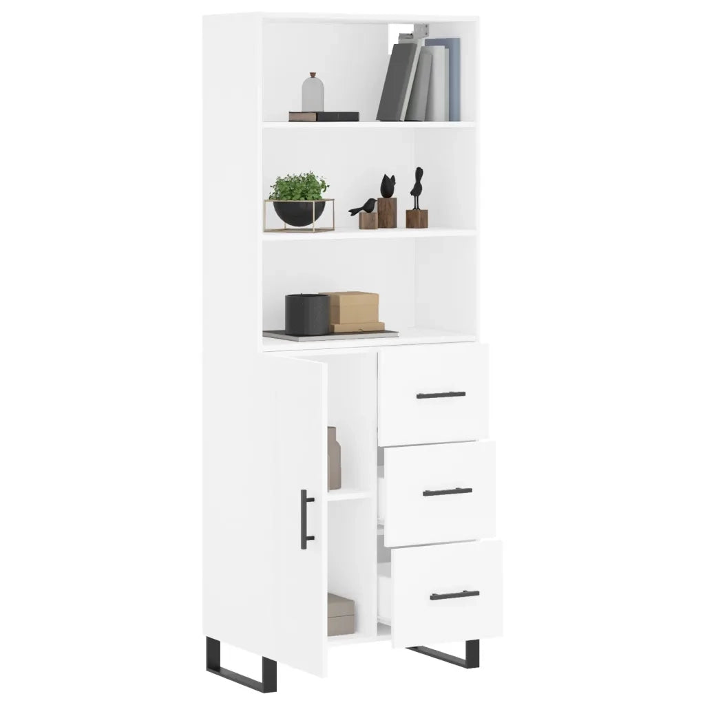 Credenza-Buffet-Armadio da cucina Bianca 69,5x34x180 cm in Legno Multistrato 467837