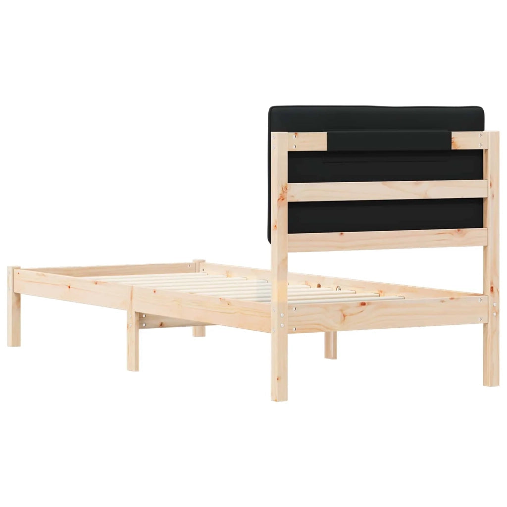 Letto con Testiera Rivestita Nero 80 x 200 cm 878081