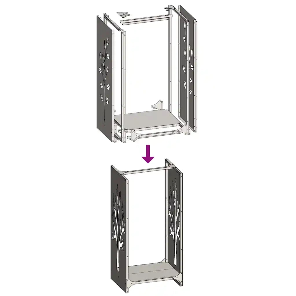 Rastrelliera per Legna da Ardere Bianca 40x30x80 cm CFW5401736