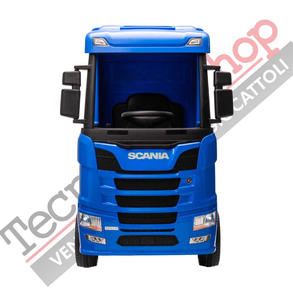 Camion Elettrico Per Bambini  Scania 24V Porte Apribili-Blu