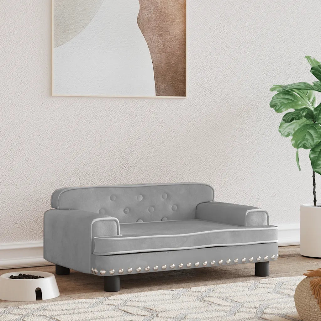 Lettino per Cani Grigio Chiaro 70x45x30 cm in Vellutocod mxl 71187