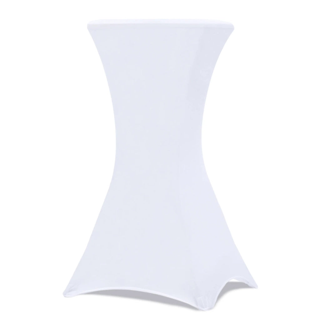 IDMarket - Set di 4 tavoli alti pieghevoli 105 CM e 4 coperture bianche