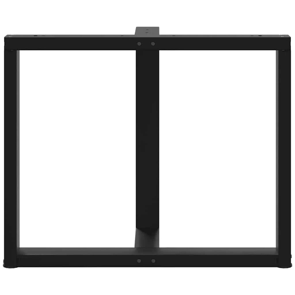Set di 2 gambe per tavolo da pranzo a forma di T 90 x 35 x 73 cm con piedini regolabili design moderno acciaio nero 02_0057330