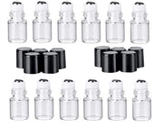 Kit di applicazione a rotolamento in vetro trasparente 12 pz - 2 ml mini - applicatore a rotolamento in vetro - oli essenziali - portatile - trasparente - prevenzione di perdite - kit applicazione a rotolamento