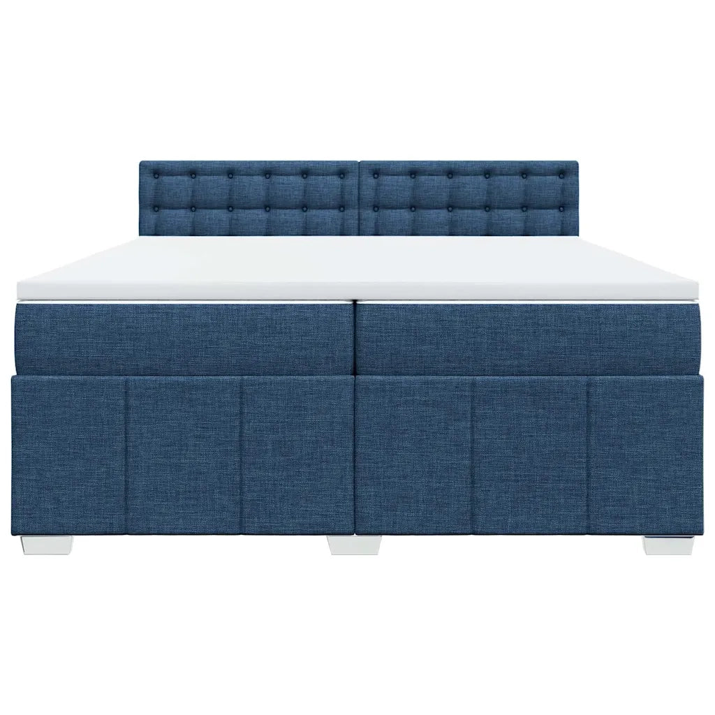 Giroletto a Molle con Materasso Blu 200x200 cm in Tessuto