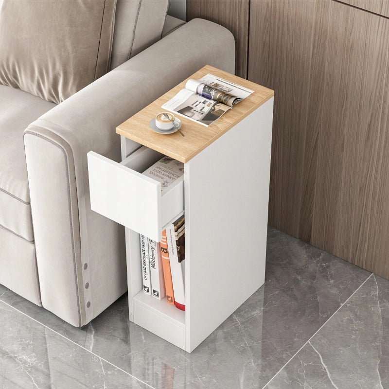 Comodino con cassetto stretto tavolino con ripiano moderno loft camera da letto 60 cm