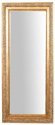 Biscottini Specchio Specchiera da parete e appendere verticale/orizzontale L36xPR4xH83 cm finitura foglia oro anticato.