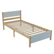 Letto Singolo 90 x 200 cm; 1 Posto; con 15 Doghe e Piede Centrale; senza Materasso; Legno Massello e MDF; Bianco Naturale