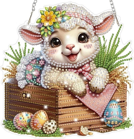 Decorazioni per Pasqua in vetro con diamante, kit per creare suncatchers per finestre e decorazioni per muro, ideali come regali per adulti e bambini