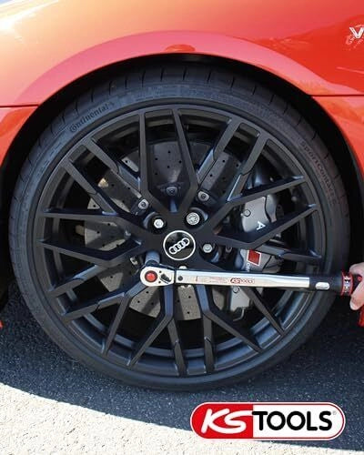KS TOOLS 516.6542 ERGOTORQUE Chiave dinamometrica 1-2 pollice con testa a cricco reversibile 40-200 Nm colore Rosso