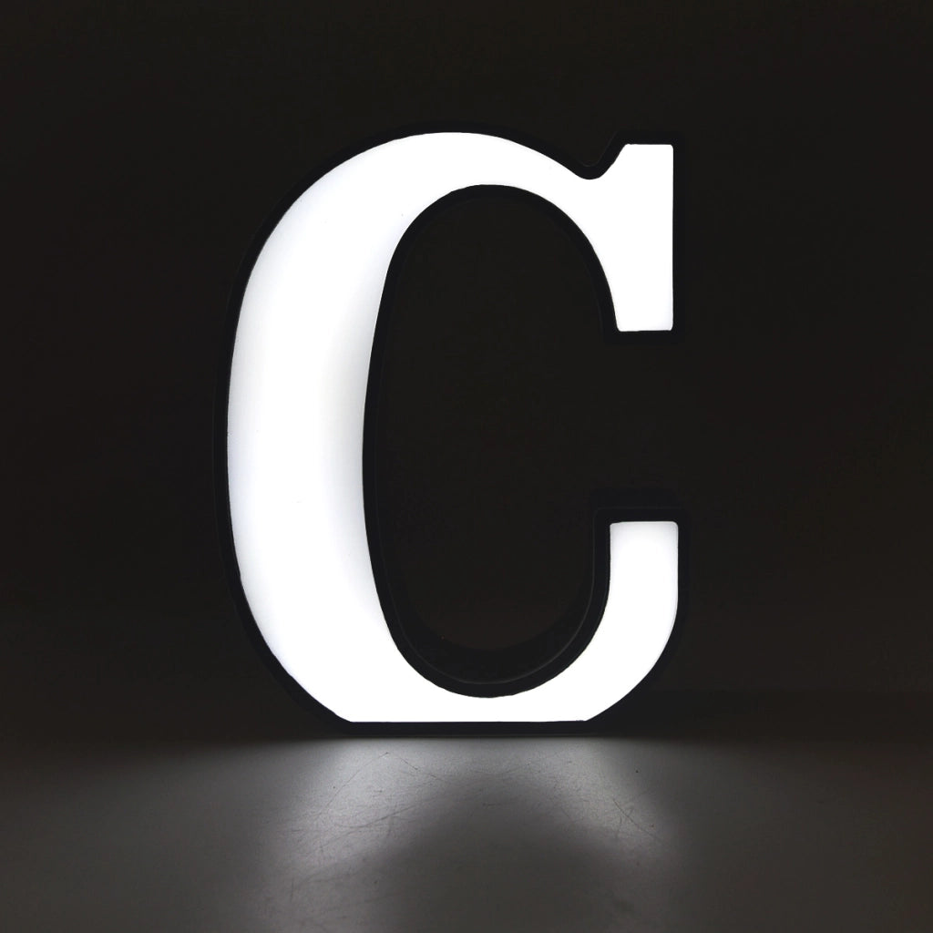 DECORAZIONE LUMINOSA LED A BATTERIA LETTERA C - IDEALE PER EVENTI COMPLEANNI E DECORAZIONI PER LA CASA