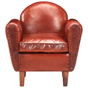 Poltrona a Pozzetto Marrone 77x65x79 cm in Vera Pelle 286949