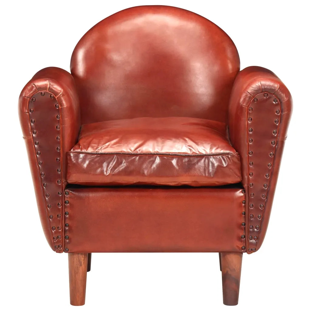 Poltrona a Pozzetto Marrone 77x65x79 cm in Vera Pelle 286949