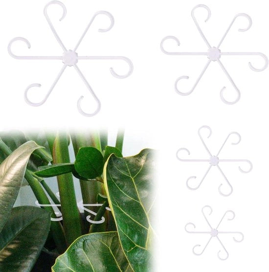 Supporti di stelo per piante in plastica - Steli per piante di supporto - Ganci per stelo di piante riciclabili - Accessori di crescita per piante (Translucido)