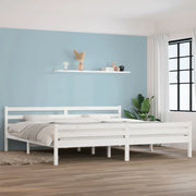 Giroletto-Struttura Letto Bianco in Legno Massello 200x200 cm 954450